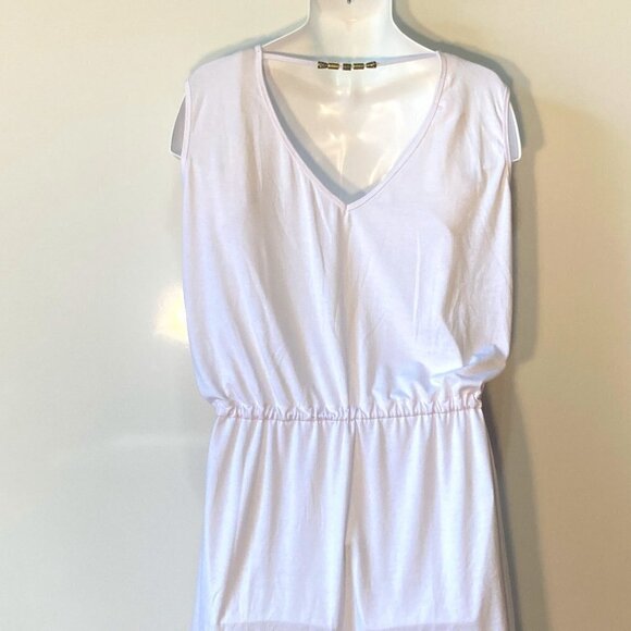 Hount SZ 2X NWT White V-neck drawstring waist bead details tunic/dress - Picture 2 of 8